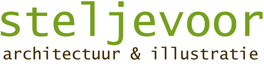 logo steljevoor, architectuur en illustratie, home